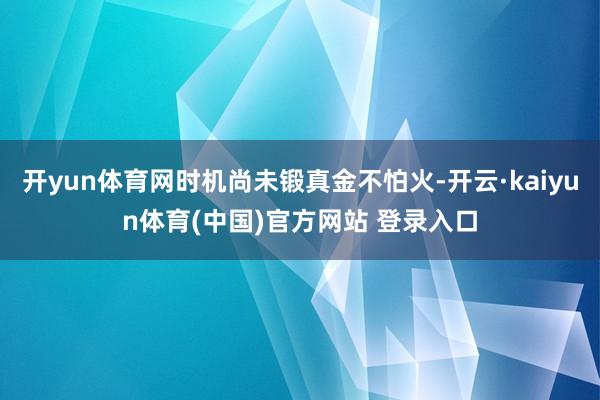 开yun体育网时机尚未锻真金不怕火-开云·kaiyun体育(中国)官方网站 登录入口