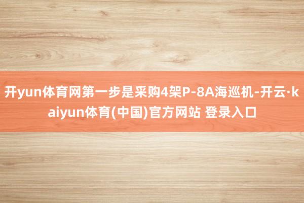 开yun体育网第一步是采购4架P-8A海巡机-开云·kaiyun体育(中国)官方网站 登录入口
